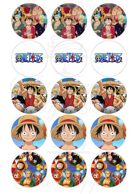 One Piece Themed Cupcake Cookie Toppers Itty Bitty Cake Toppers