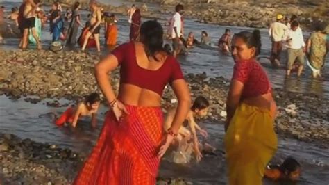 People Open Holy Bath At Ganga River In India Ganga Snan Ep