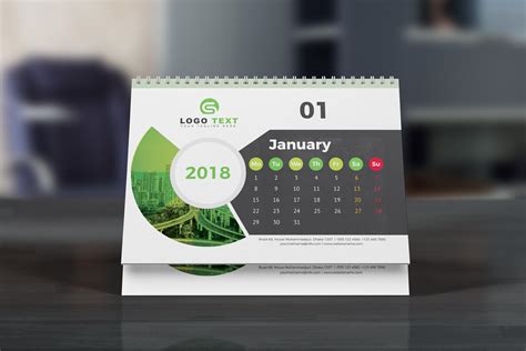 Desk Calendar 2018 Stationery Templates Creative Market