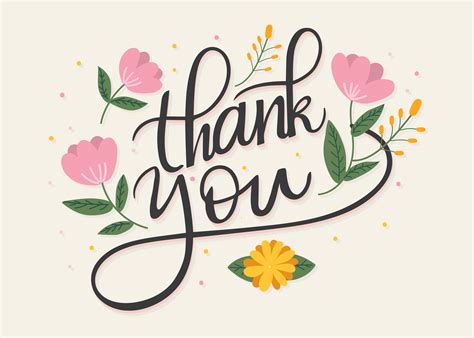 Hand Lettering Thank You Flowery Vector 182465 Vector Art At Vecteezy
