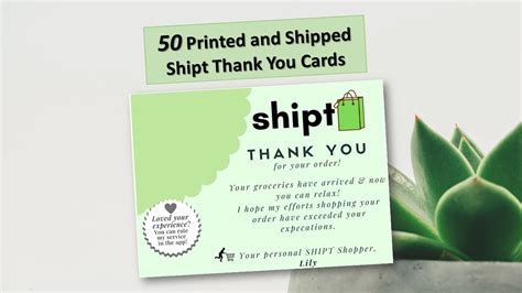 Shipt Thank You Card For Customer Orders Shipt Thank You Etsy