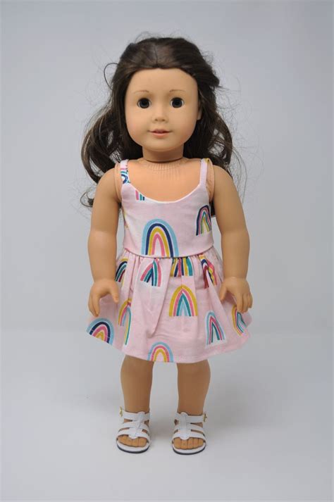 rainbow doll dress 18 inch doll dress pink doll dress 18 etsy doll clothes american girl