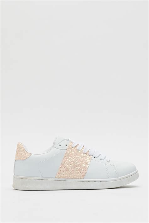 Glitter Contrast Low Top Trainers Just 7