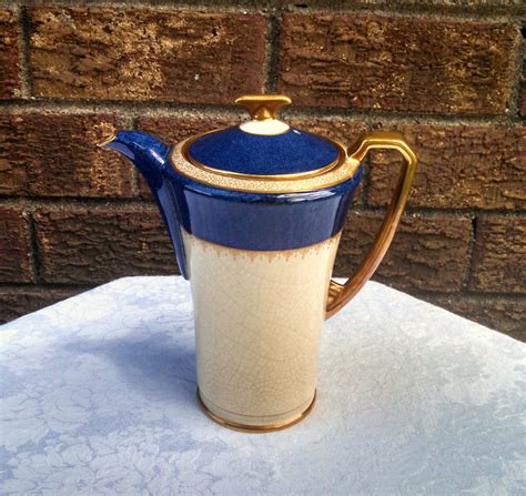 Vintage 1930s Modane Art Deco Coffee Pot In Cobalt Blue And Etsy