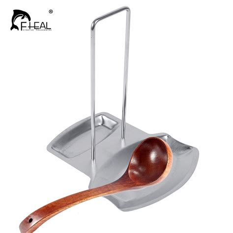 Fheal 1pc Stainless Steel Spoon Rests Pan Pot Rack Cover Lid Rest Stand