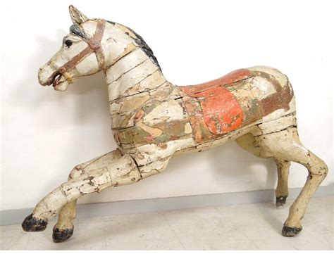 Carousel Horse Carousel Carved Wooden Polychrome Limonaire Nineteenth