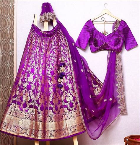 Purple Gold Banarasi Bridal Lehenga By Sailesh Singhania Click On