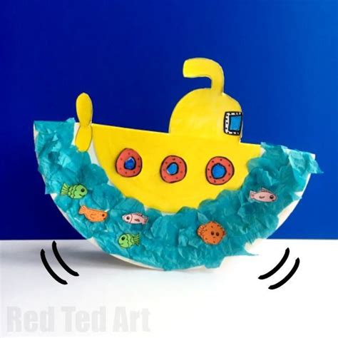 Rocking Paper Plate Submarine Craft For Preschoolers Red Ted Art