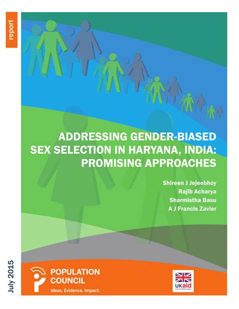 Pdf Addressing Gender Biased Sex Selection In Haryana India Promising