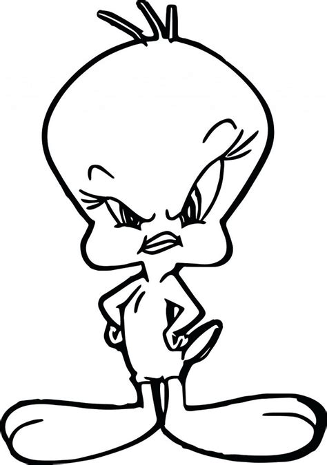 Angry Tweety Coloring Page - Free Printable Coloring Pages for Kids