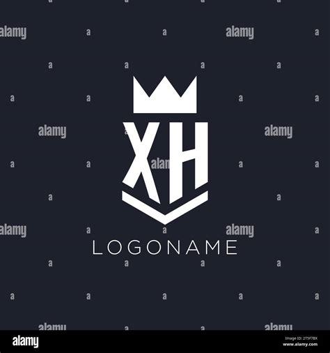 Xh Logo With Shield And Crown Initial Monogram Logo Design Ideas Stock