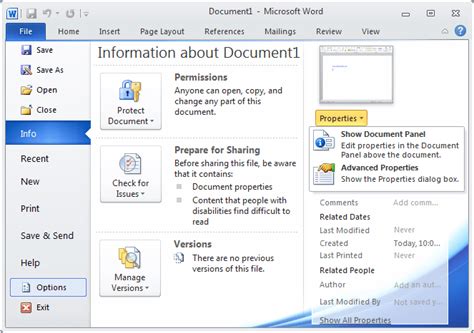 How To Enter Or Change Property Information For A Document Microsoft
