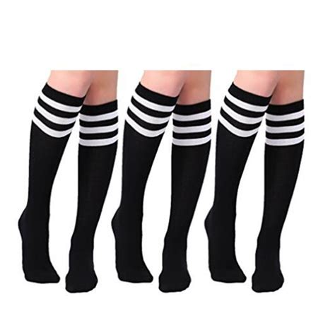 Hot Sale Wholesale Solid Color Stripe Sex Teen Girl Knee High Tube Sock