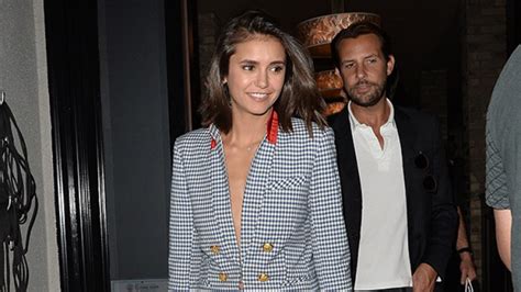 Nina Dobrev Goes Braless In Houndstooth Suit And Flaunts Cleavage — Pics