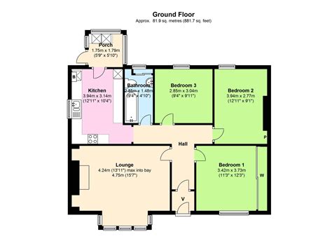 Floor Plan For Bungalow House With 3 Bedrooms Floorplans Click