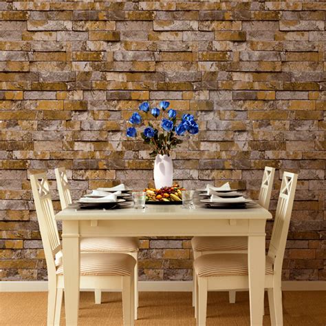 3d Effect Brick Stone Wallpaper For Interior Designs