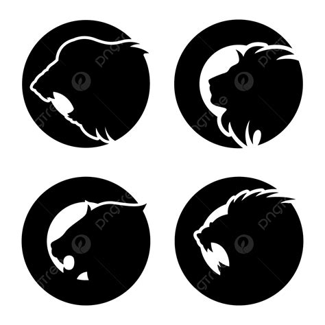 Lion Head Silhouette Logo Collection Lion Logo Icon Silhouette Set
