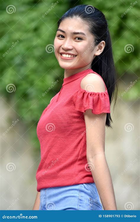 A Beautiful Filipina Teen Girl Smiling Stock Image Image Of