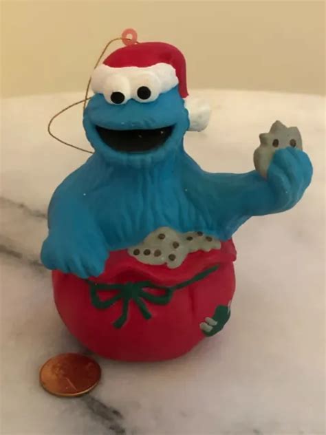 Vintage Cookie Monster Sesame Street Christmas Tree Ornament Jim Henson