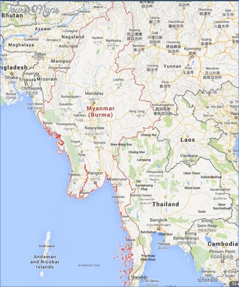 Download myanmar map stock vectors. Google Maps Burma - ToursMaps.com