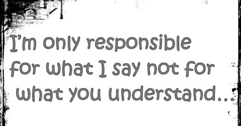 I Am Only Responsible For What I Say Not For What You Understand
