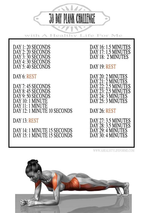 30 Day Plank Challenge 30 Day Plank Challenge For Beginners