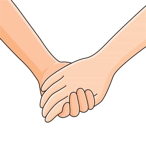 Cartoon Of The Two Friends Holding Hands Illustrations Royalty Free