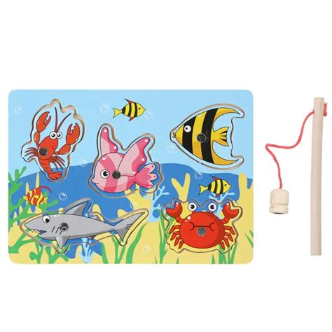 Magnetic Fishing Toy Fishing Game And Jigsaw Puzzle Board Juguetes Fish