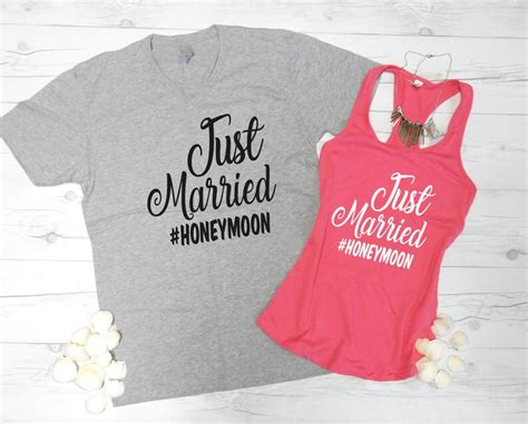 Just Married Honeymoon Shirts Bride And Groom Shirts Bride Etsy