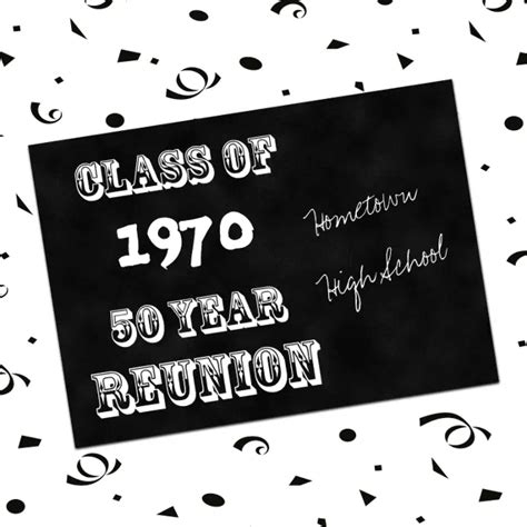 50th Year Class Reunion Vintage Chalkboard Invitation Zazzle