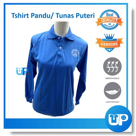 Baju Pandu Puteri Tunas Puteri Baru Lengan Panjang Girl Guide Tshirt Cotton Long Sleeves New