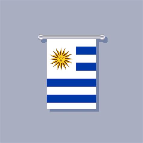 Ilustración De La Plantilla De La Bandera De Uruguay Vector Premium