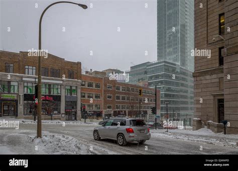 Winter And Snow In Montreal Canada Stock Photo Alamy
