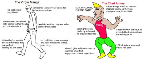 the virgin manga vs the chad anime r virginvschad