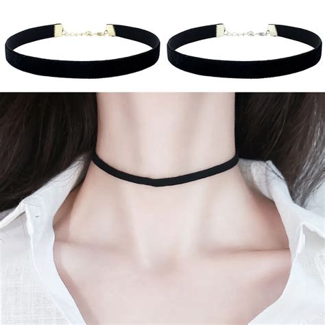 Black Velvet Gothic Lace Choker Necklaces For Women Statement Necklaces