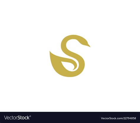 Swan Letter S Logo Icon Design Royalty Free Vector Image