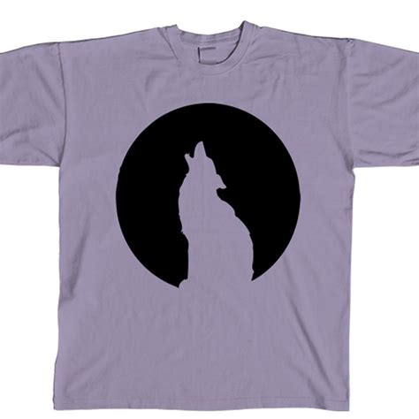 Wolf Howling At Moon Crewneck T Shirt T Shirt Mens Tops Mens Tshirts