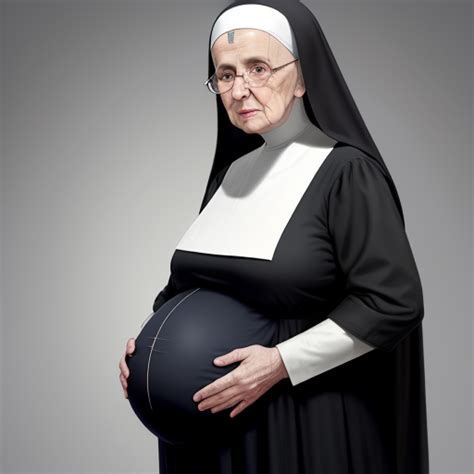 Picture File Pregnant Elderly Nun With Large Belly
