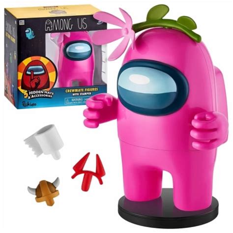 Among Us Stamper Pink Crewmate Flower Hat 7 Video Game Character Figure