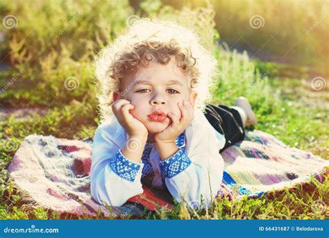 Happy Kid In Summer Sunshine Handsome Child Boy Stock Image Image Of