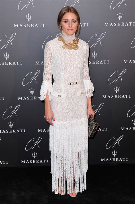 Fall Fashion Trend Olivia Palermo Wears A White Lace Dress With Fringe