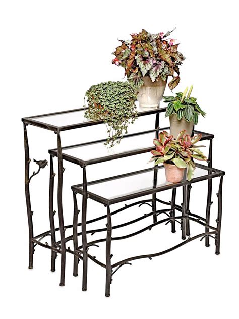Nesting Plant Stands Branch Plant Stands Glass Nesting Tables