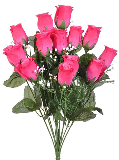14 Hot Pink Rose Buds Long Stem Rose Bouquet Rose Bush Etsy