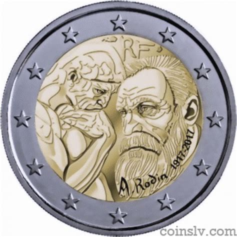 2 Euro Commemorative Coin France 2017 Centenary Of Auguste Rodin