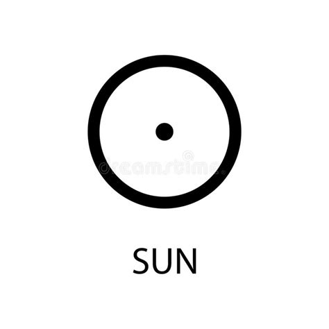 Sun Icon Planet Symbol Vector Black Sign On White Astrological