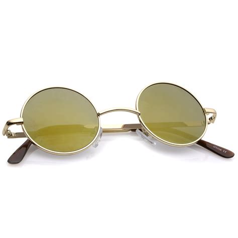 Lennon Style Small Round Color Mirrored Lens Circle Sunglasses Sunglassla