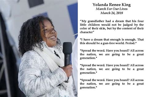 I Have A Dream That Enough Is Enough Yolanda Renee King Is The Nine Year Old Granddaughter Of
