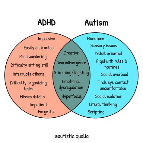 Venn Diagram Adhd Vs Autism