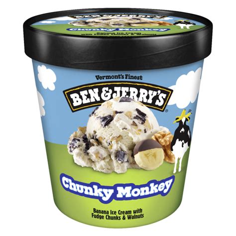 Market Direct Ben And Jerrys Pint Chunky Monkey 16oz 1x8 Pk