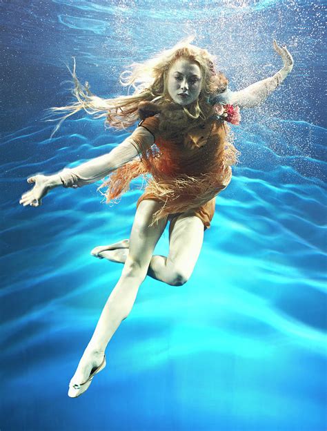 Woman Underwater By Zena Holloway